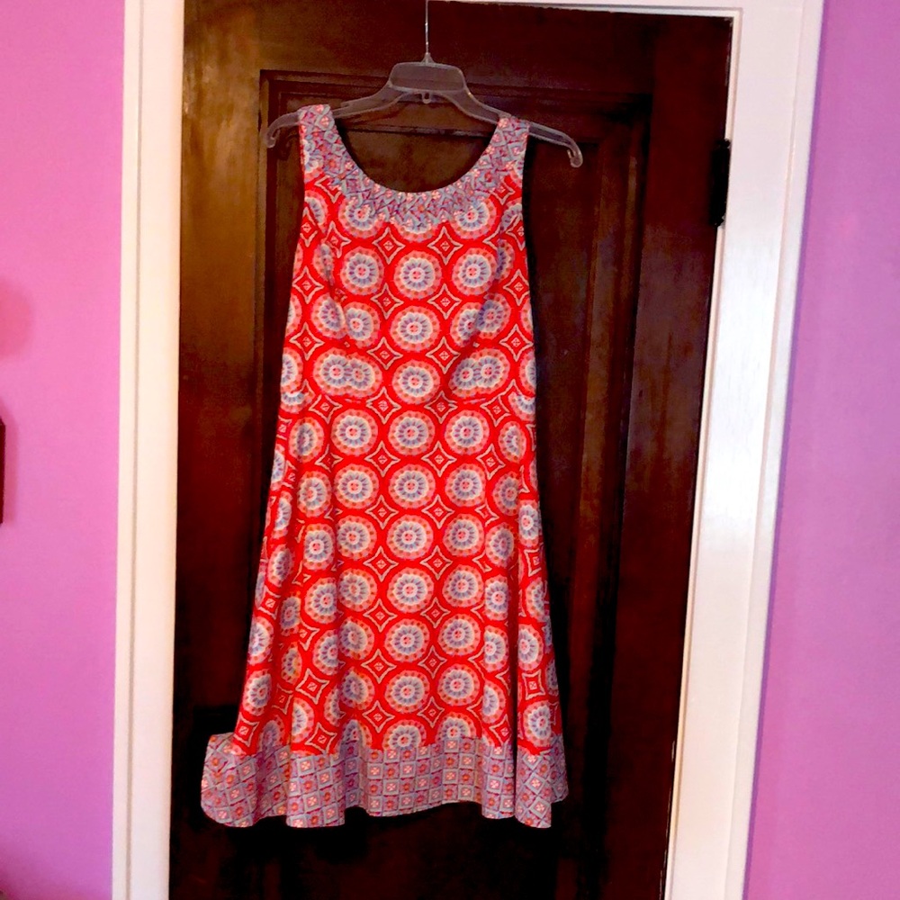 Coral & blue patterned Talbots sundress, size 6